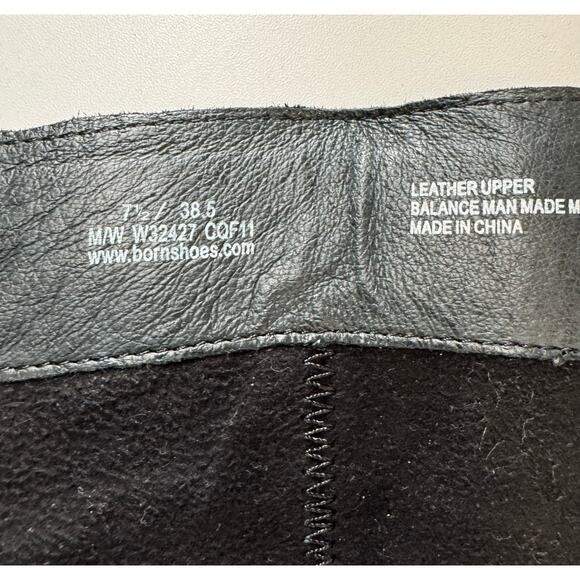 Vintage Y2K Born Black Soft Leather Zip Heeled Riding Boots Womens Sz 7.5 - Picture 5 of 12